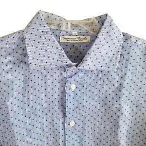 Francesco Casola 3XL Extra Slim Button Down Shirt Made in Italy 100% Linen Beach